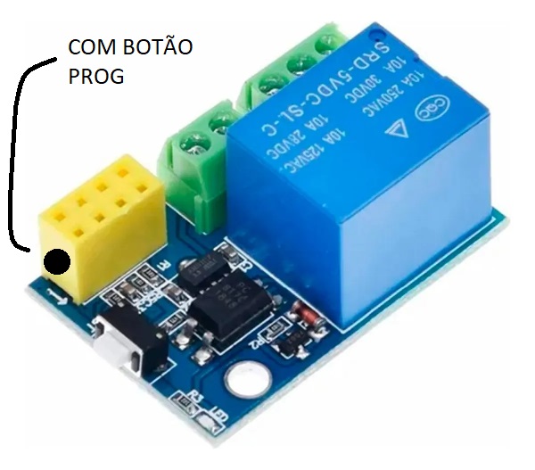 Imagem de ESP01 Módulo Rele com botão Prog.